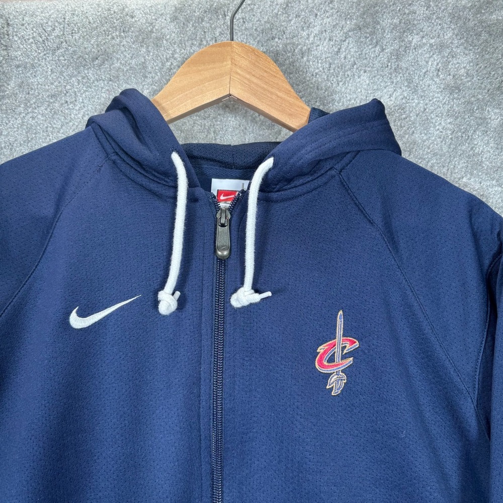 Vintage Cleveland Cavaliers Hoodie Sweatshirt Womens L Full Zip Blue Embroidered